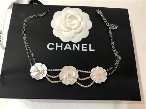 chanel camellia flower necklace